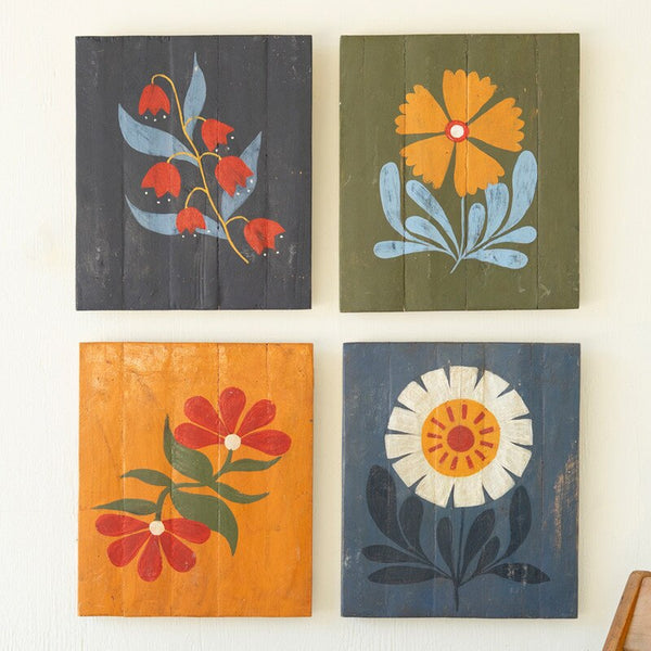 Hand Painted Florals On Wood