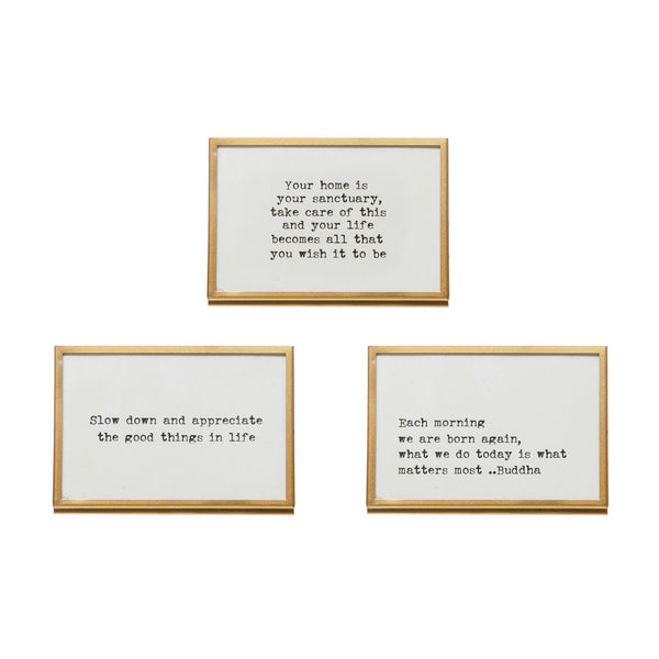 Gold Easel Frame w/ Saying